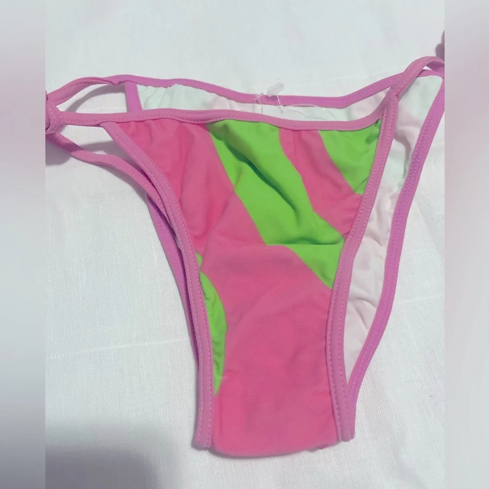 Bikini brasileño rosa y verde - Picture 2 of 5